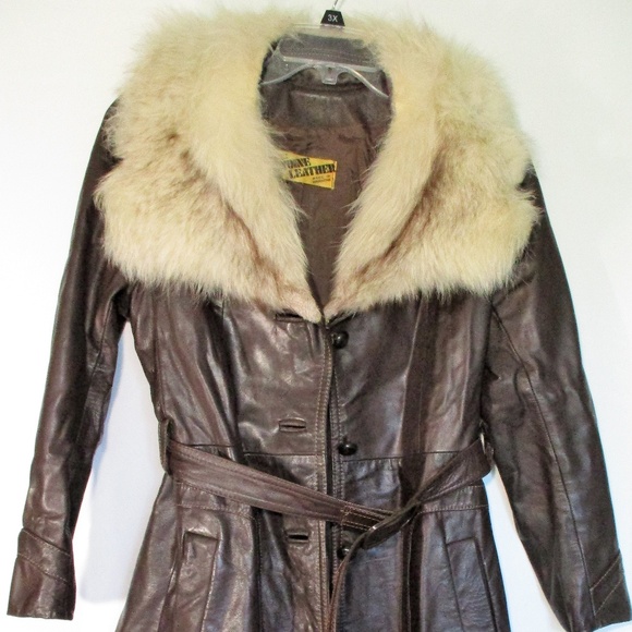 leather mink coat